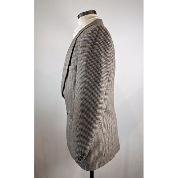 VINTAGE Burberrys Blazer Gray Muses Atlanta Tweed Sport Coat Suit Jacket USA 44L - Picture 5 of 14